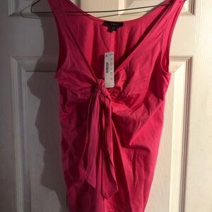 J. Crew Hot Pink Tie-Front Tank Top